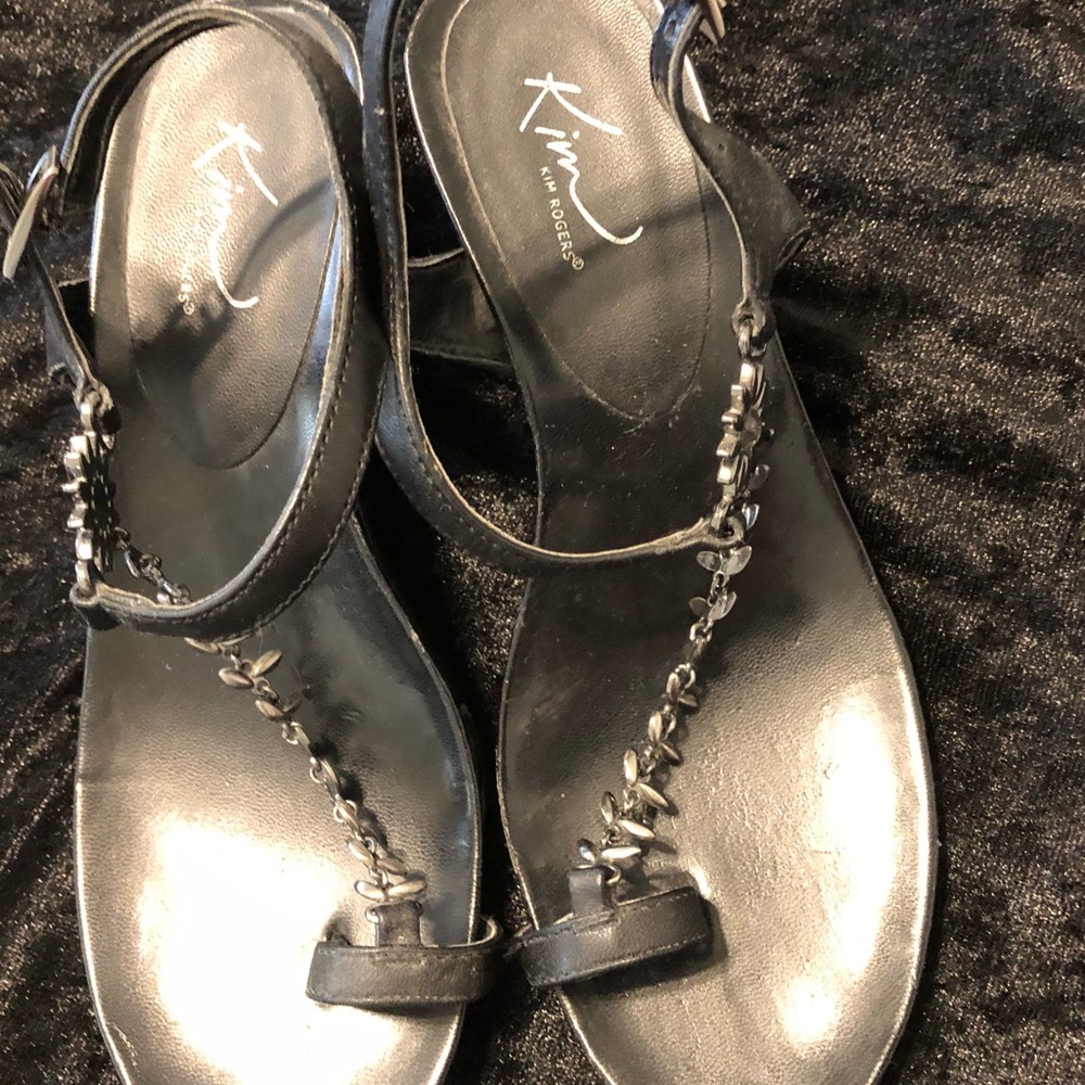 A black chain sandal